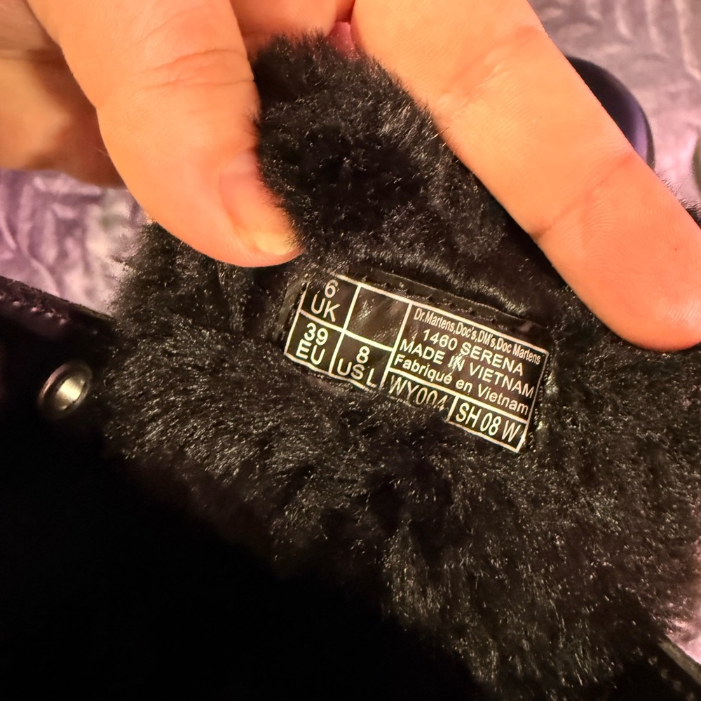 Dr Martens Faux Fur Lined Combat Boots - Picture 6 of 7